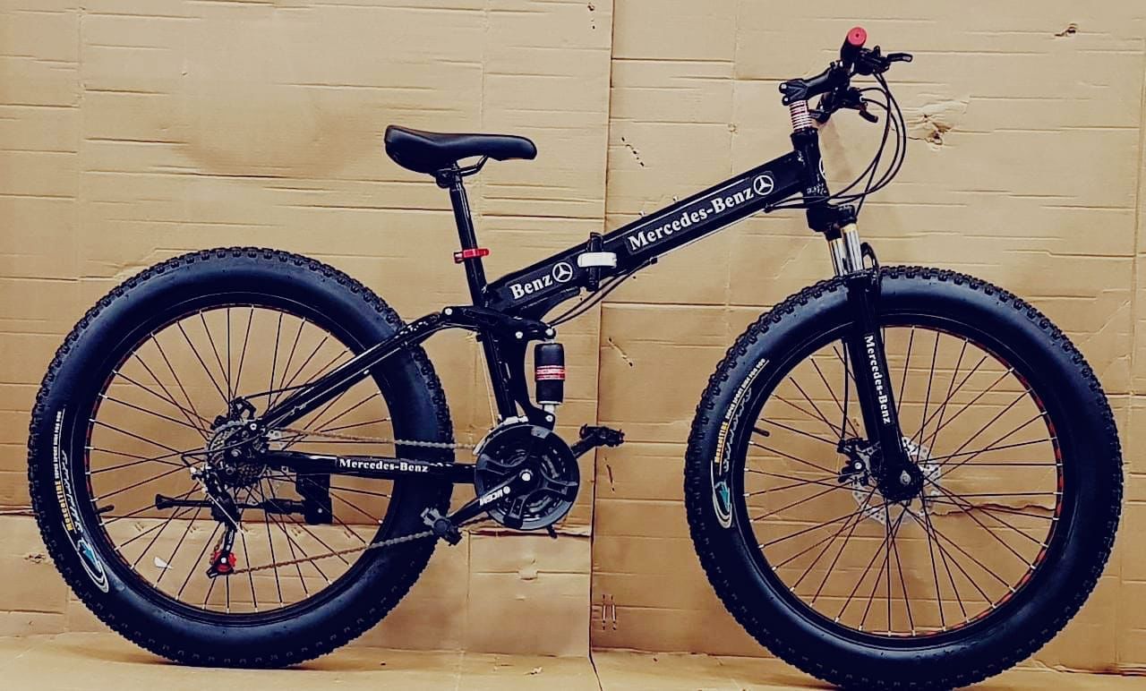 Black foldable fat bicycle size 26